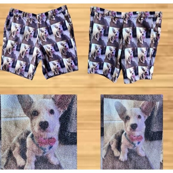 Print All Over Me Corgi Dog Shorts Unisex Large PAOM Pockets Christmas Birthday - Picture 3 of 12